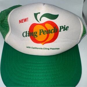 CLING PEACH PIE GRAPHIC LOGO*  GREEN MESH BACK ADJ SNAPBACK CAP * Trucker HAT